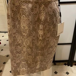 NWT Calvin Klein pencil skirt, size 4, color khaki/crea